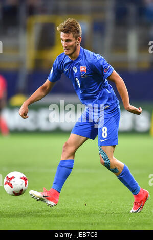 Martin Chrien während der UEFA European Under-21 Übereinstimmung zwischen der Slowakei und Schweden an Arena Lublin am 22. Juni 2017 in Lublin, Polen. (Foto: MB-Media) Stockfoto