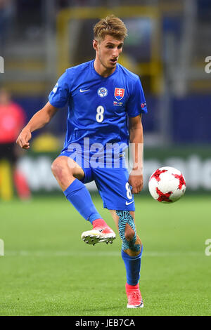 Martin Chrien während der UEFA European Under-21 Übereinstimmung zwischen der Slowakei und Schweden an Arena Lublin am 22. Juni 2017 in Lublin, Polen. (Foto: MB-Media) Stockfoto