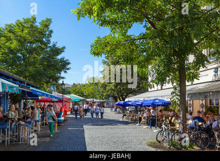 Marktstände in der Viktualienmarkt, München, Bayern, Deutschland Stockfoto