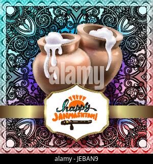 Happy Janmashtami Grußkarte design Stock Vektor