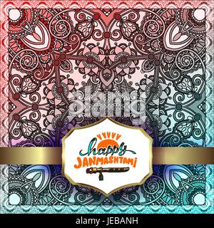 Happy Janmashtami Grußkarte design Stock Vektor