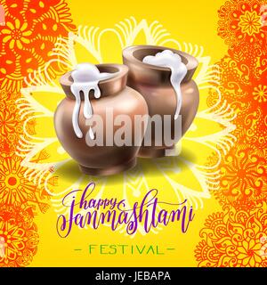 Happy Janmashtami Grußkarte design Stock Vektor