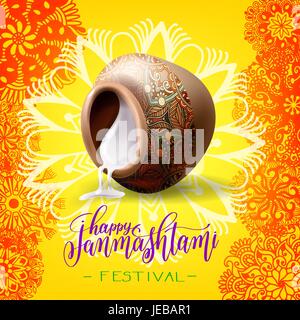 Happy Janmashtami Grußkarte design Stock Vektor