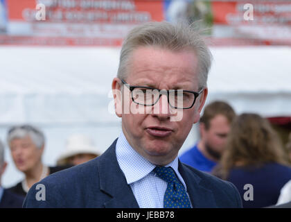 Michael Andrew Gove, ein britischer konservativer Politiker, Secretary Of State for Environment, Food and Rural Affairs. Im Royal zeigen drei Grafschaften, Stockfoto