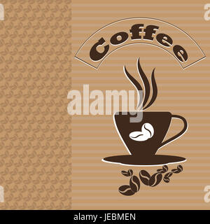 Karte Themen Kaffee, Tasse Kaffee Banner Hintergrund. Stockfoto