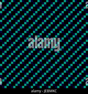 Nahtlose Muster von Grün, blau & schwarze Quadrate in diagonalen Linien Stockfoto
