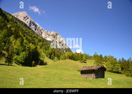 Deutschland, Bayern, Werdenfels, Isar-Tal, Ferchensee, Alm, Wetter Stein zeigen, Stockfoto