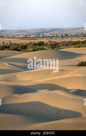 Indien, Rajasthan, Jaisalmer Region, Thar-Wüste, Dünen von Khuri, Stockfoto