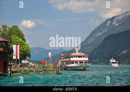 Österreich, Tirol, Pertisau, Achensee, Urlaub Schiff, Rofangebirges, Stockfoto