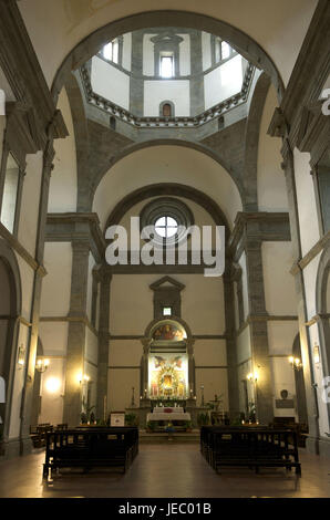 Italien, Toskana, Cortona, Kirche, Santa Maria Del Calcinaio, Schiff, Stockfoto