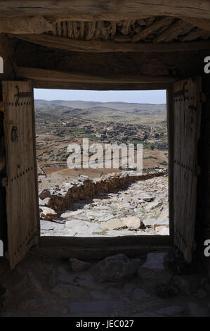 Speicher-Schloss, Eingang, Blick, Amtoudi, Antiatlas, Marokko, Afrika, Stockfoto