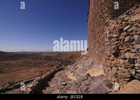 Speicher-Burg, Blick, Tal, Landschaft, Amtoudi, Antiatlas, Marokko, Afrika, Stockfoto