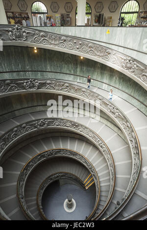 Italien, Rom, Vatikan, Vatikan breiten Museen, 1935 von Guiseppe Momo skizzierte Wendeltreppen, Stockfoto