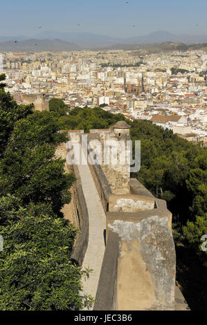 Spanien, Malaga, Castillo de Gibralfaro, Stockfoto