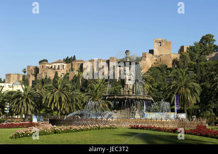 Spanien, Malaga, Alcazaba und Plaza del general Torrijos Stockfoto