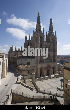 Spanien, Kastilien und Leon, Burgos, Kathedrale und der Plaza de Santa Maria, Stockfoto