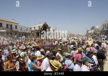 Spanien, Andalusien, el Rocio, Romeria, Prozession, menschliche Maßnahmen, Stockfoto