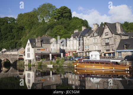 Frankreich, Bretagne, Côtes d ' Armor, Dinan, Hafen und Fluss Rance, Stockfoto