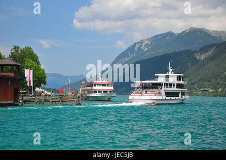 Österreich, Tirol, Pertisau, Achensee, Urlaub Schiff, Rofangebirges, Stockfoto