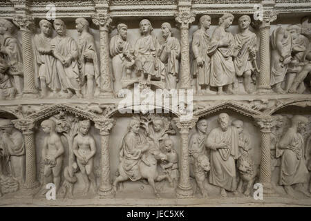 Italien, Rom, Vatikan, Vatican breiten Museen, Museo Pio Cristiano, Detail der Sarkophag des Junius Bassus, Stockfoto