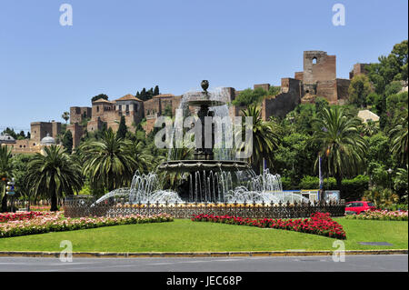 Spanien, Malaga, Alcazaba und Plaza del general Torrijos Stockfoto