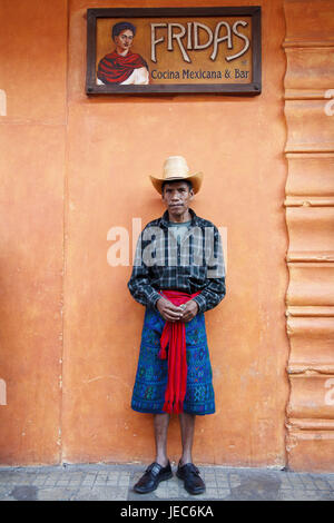 Guatemala, Antigua Guatemala, Mann, Maya, kein Model-Release Stockfoto