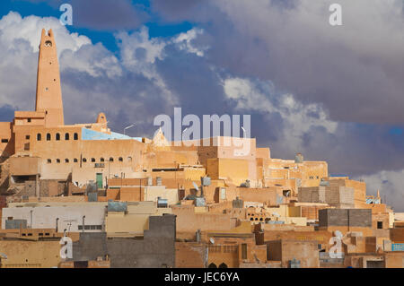 Das Dorf Ghardaia in das UNESCO-Weltkulturerbe M'Zab, Algerien, Afrika Stockfoto