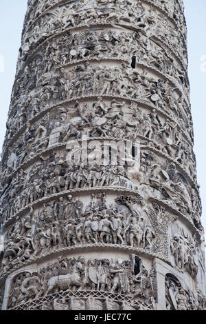 Italien, Rom, Piazza Colonna, Mark Aurel-Säule, Detail, Stockfoto