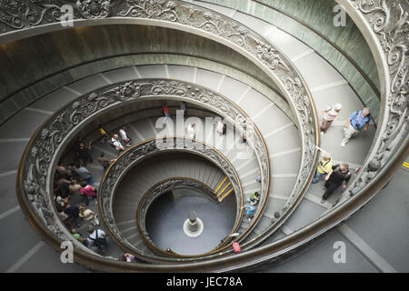 Italien, Rom, Vatikan, Vatikan breiten Museen, 1935 von Guiseppe Momo skizzierte Wendeltreppen, Stockfoto