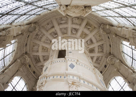 Frankreich, Loire-Tal, Schloss Chambord, Innenaufnahme, Treppen, Stockfoto