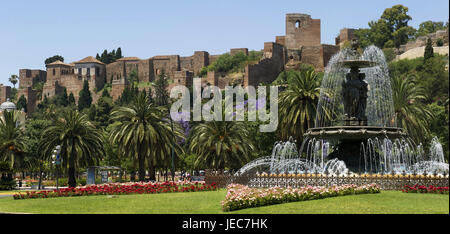 Spanien, Malaga, Alcazaba und Plaza del general Torrijos Stockfoto