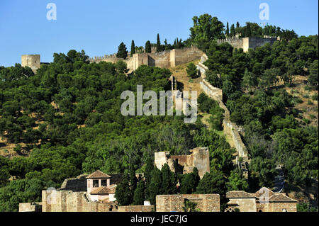 Spanien, Malaga, Castillo de Gibralfaro, Stockfoto