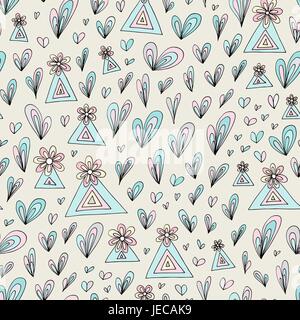 Abstrakte Natur Blumenmuster. Vektor-stilisierte Feld nahtlose Hintergrund. Bunte Pastellfarben Textur für Wallpaper, Verpackung, Textil-Design, fab Stock Vektor