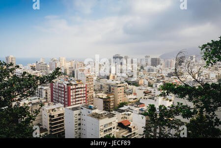 Ipanema und Leblon in Rio De Janeiro, Brasilien-Luftbild-panorama Stockfoto