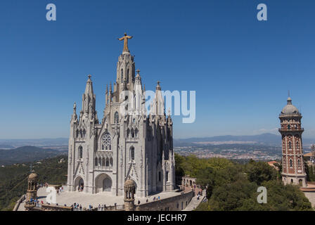 Ein toller Ort in der Nähe von Barcelona, Tibidado Park, auf einem 500 m ASL-Berg Stockfoto