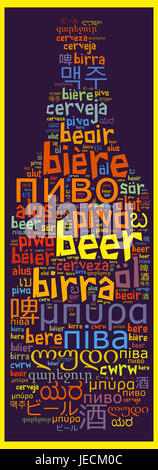 Wort-Bier in verschiedenen Sprachen word Cloud-Konzept Stockfoto