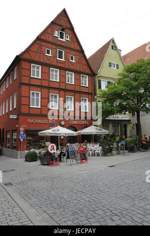 Deutschland, Bayern, Nördlingen, Straße, alte Stadt, Haus Fassaden, Fachwerk, historisch, Stockfoto