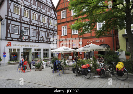 Deutschland, Bayern, Nördlingen, Straße, alte Stadt, Haus Fassaden, Fachwerk, historisch, Stockfoto