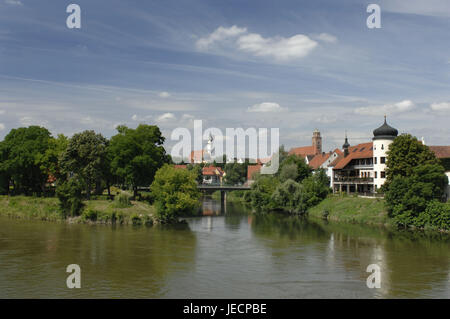 Deutschland, Bayern, verwunschen, Mündung, Wörnitz, der Donau, Kloster Heilig Kreuz, sehr geehrte Frau Kathedrale Stockfoto