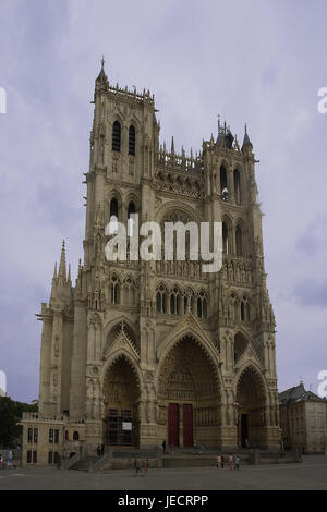 Frankreich, Picardie, Amiens, Kathedrale Notre-Dame in 1220-1288, Nordfrankreich, Basilika, Kirche, Struktur, Architektur, Sehenswürdigkeit, Wahrzeichen, UNESCO Welt Kulturerbe, Icon, glauben, Religion, Christentum, Spiritualität, Stockfoto