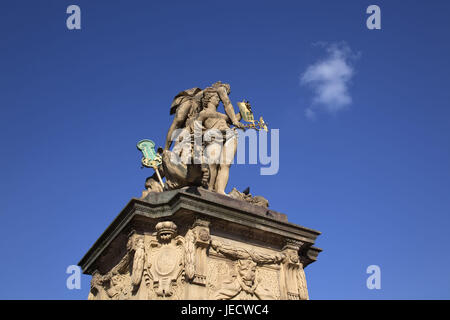 Europa, Deutschland, Baden-Würtemberg, Baden Rhein Ebene, Kurpfalz, Rhein-Neckar Gebiet, Mannheim, Stadtzentrum, Marktplatz, gut, gut, Denkmal, Stockfoto