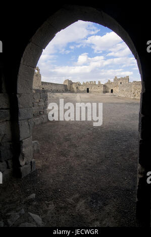 Imposante Festung in Qasr Al-Azraq, Jordanien, Stockfoto