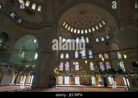Türkei, Istanbul, sultan's Ahmed Moschee, blaue Moschee, Innenansicht, Stockfoto