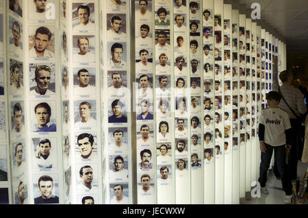 Spanien, Madrid, Santiago Bernabéu-Stadion, Real Madrid Museum, Fotowand, Stockfoto