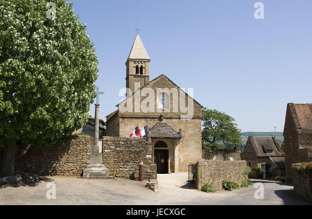 Frankreich, Bourgogne, Departement Saone-et-Loire, Taizé, romanische Dorfkirche, Stockfoto