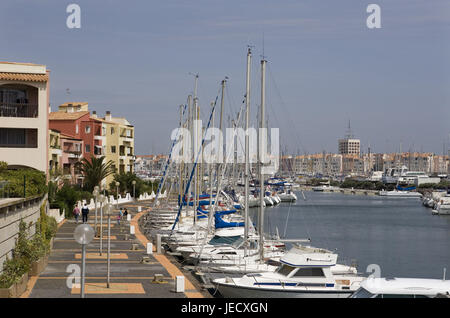 Frankreich, Languedoc-Roussillon, Departement Hérault, Agde, Yachthafen, Stockfoto