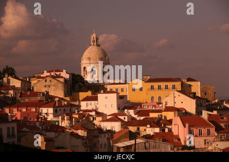 Portugal, Lissabon, Old Town, Alfama, Kirche, Igreja de Santo Estevao, Abendlicht, Stockfoto