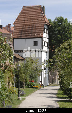 Deutschland, Bayern, verwunschen, Färbertörl Wand Stadtturm, historisch, Stockfoto