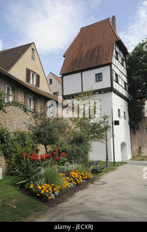 Deutschland, Bayern, verwunschen, Färbertörl Wand Stadtturm, historisch, Stockfoto