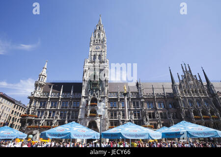 Deutschland, Bayern, München, Marienplatz, neues Rathaus, Stockfoto